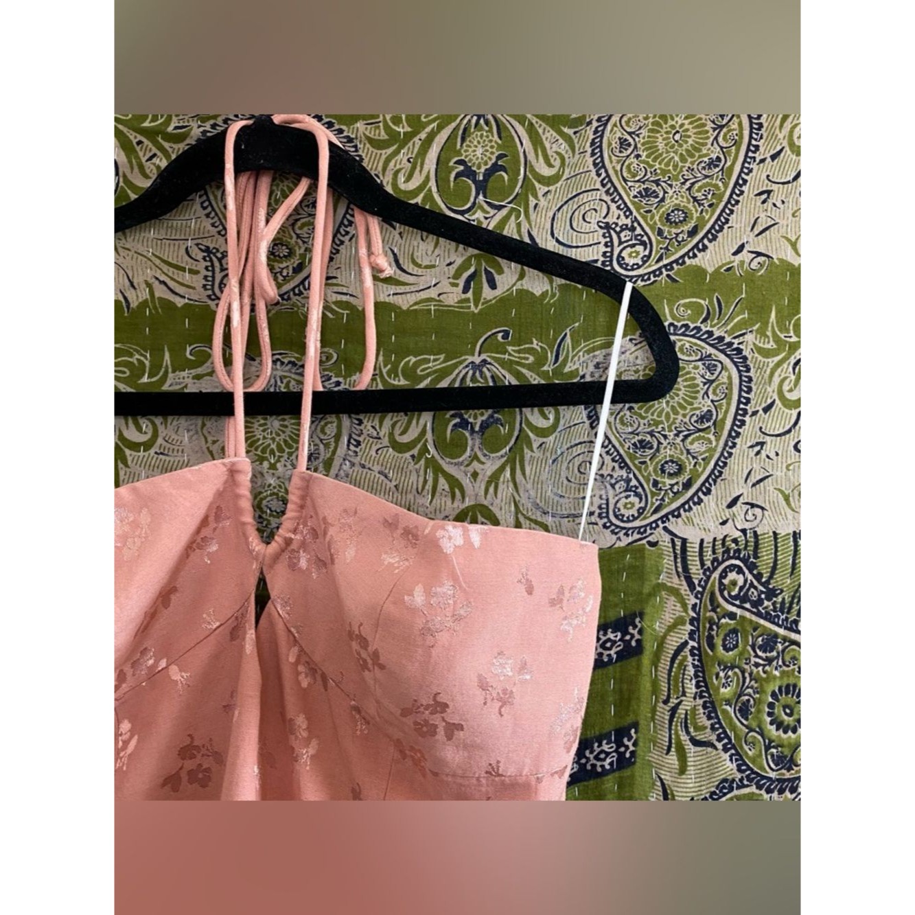 Eddy Blush Bouquet Angelica Midi Ruffle Strapless Dress Size Medium Garden Party — image 6 of 8